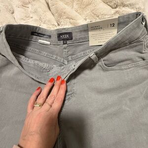 Gray Frayed Hem Jeans NYDJ